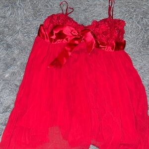 Elegant Red Lace Sleepwear